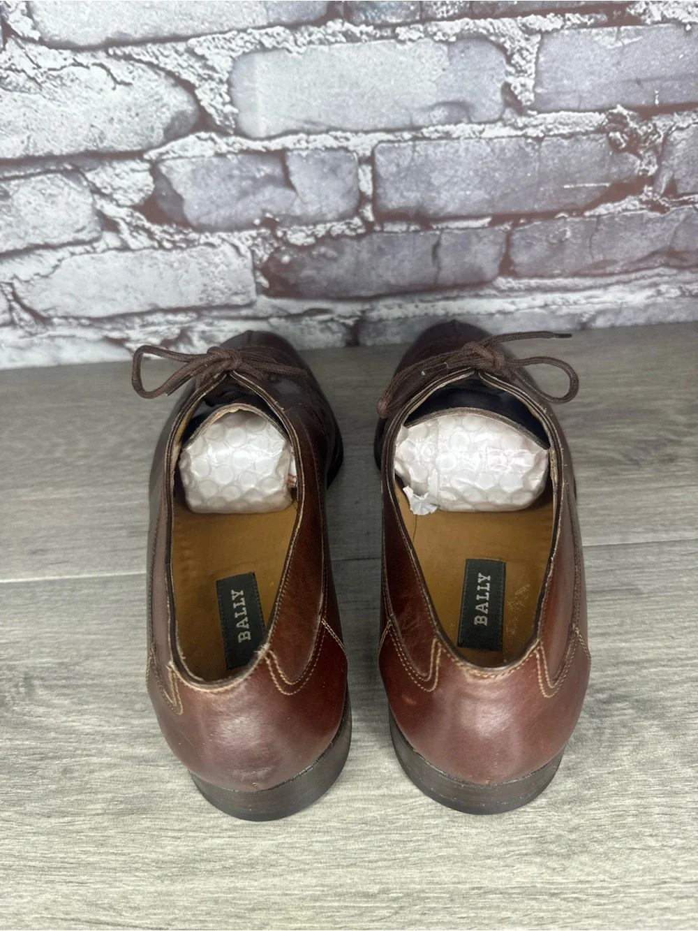 Bally Carillo Brown Leather Lace Up Oxfords dress shoes men sz 9.5D US/43EU